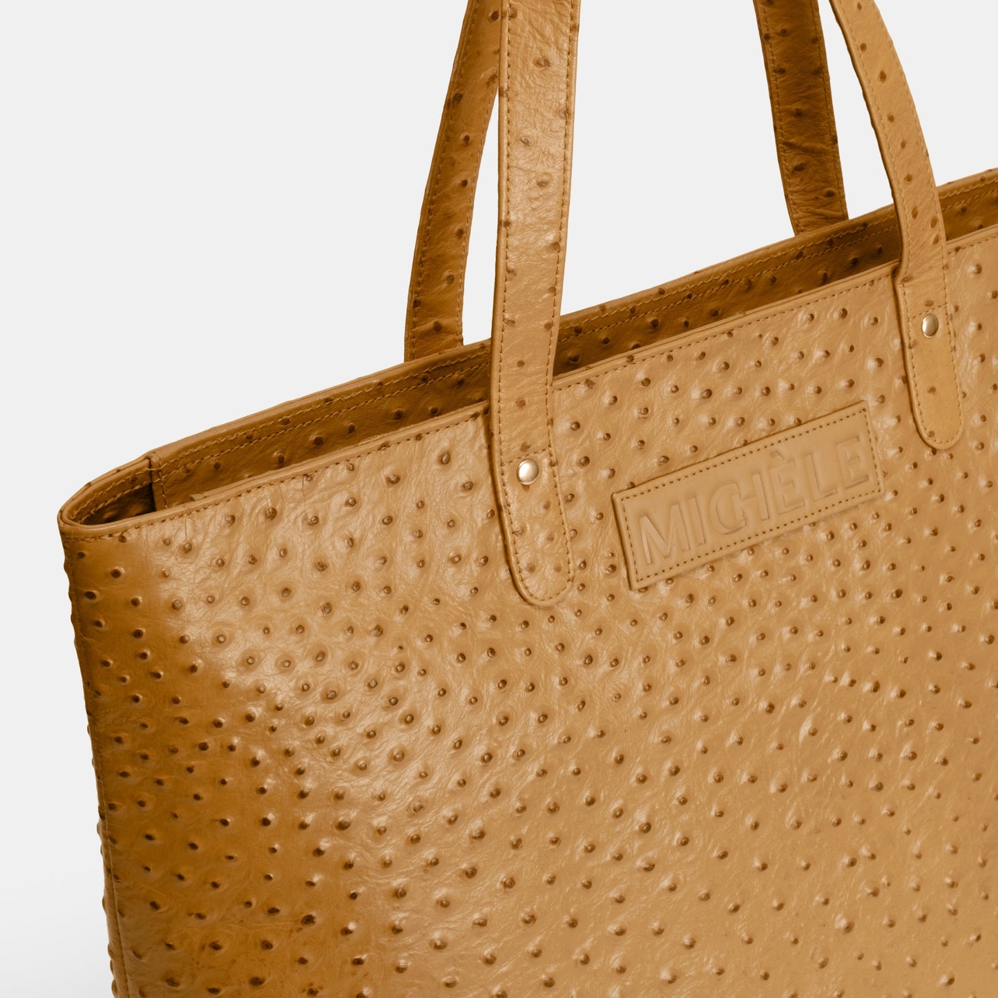 Amelia Tan Ostrich Tote