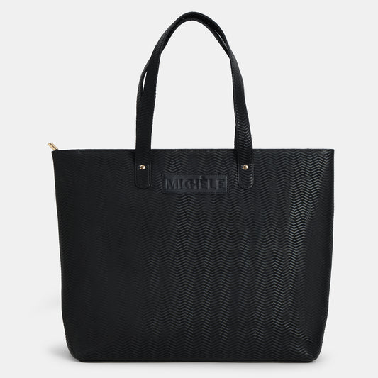 Amelia Black Chevron Tote