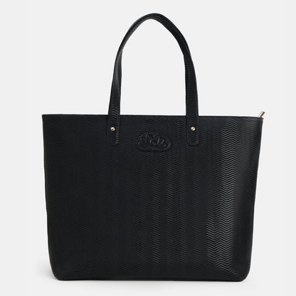 Amelia Black Chevron Tote