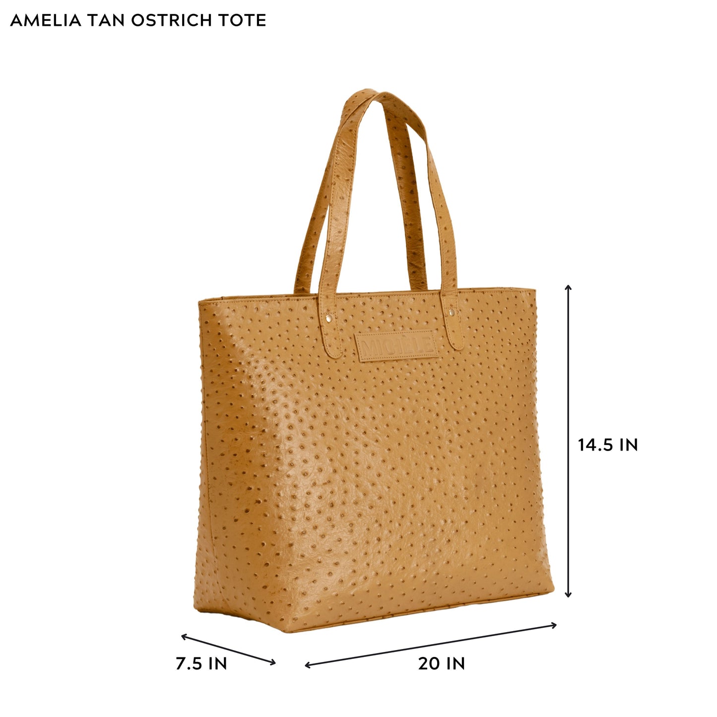 Amelia Tan Ostrich Tote